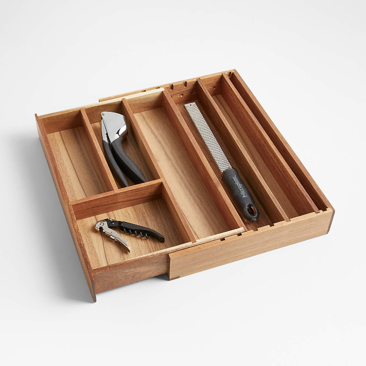 Acacia Expandable Gadget Tray + Reviews Crate & Barrel