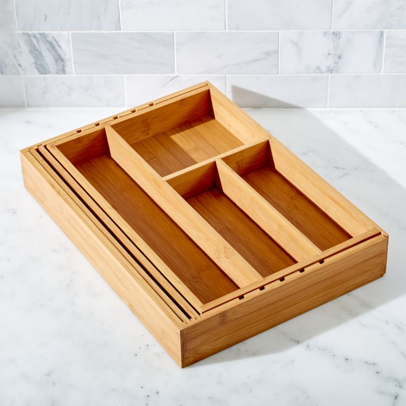 Expandable Bamboo Gadget Tray - image 1 of 4