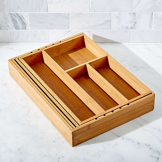 Expandable Bamboo Gadget Tray