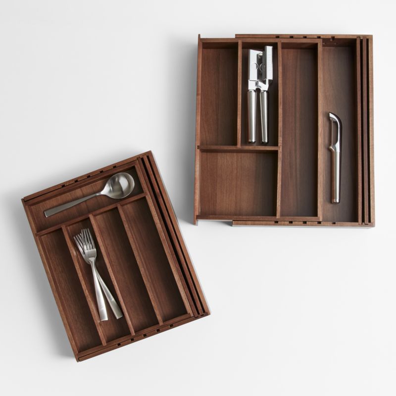 Walnut Expandable Flatware Tray - image 2 of 3