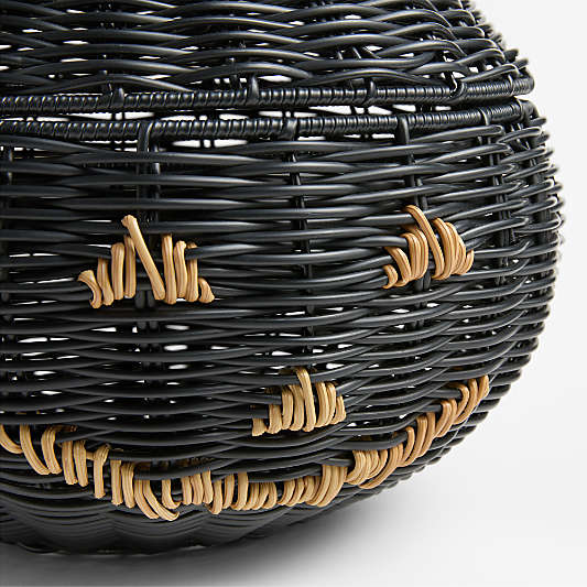 Trick-Or-Treat Woven Pumpkin Bowl with Lid