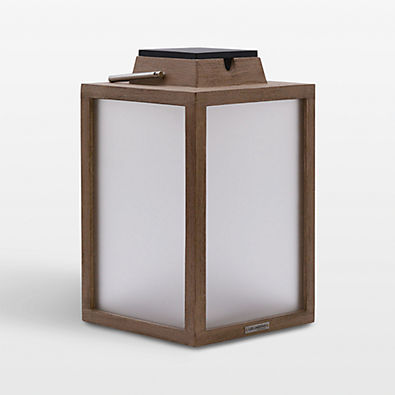 View Tradition Teak LED Solar Outdoor Lantern 16" details