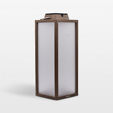 View Tradition Teak LED Solar Outdoor Lantern 25" details