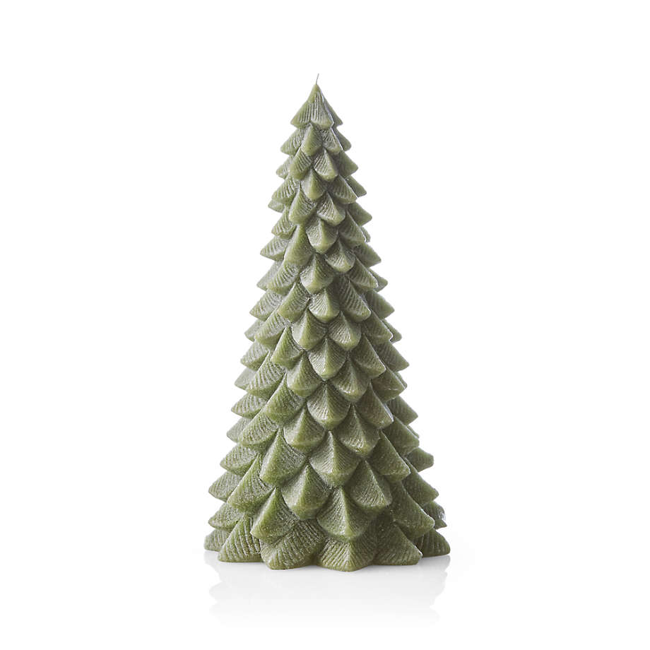 13" Green Pine Tree Candle