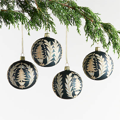Tree Flourish Ball Christmas Tree Ornament, Set of 4