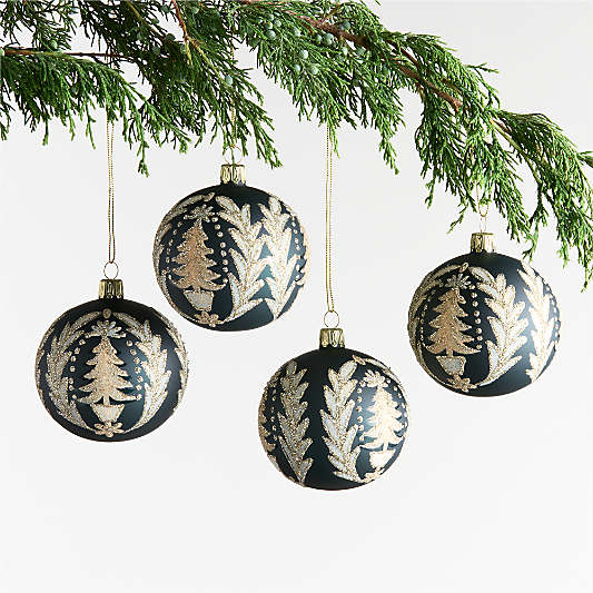 Tree Flourish Ball Christmas Tree Ornament, Set of 4