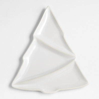View Tree White Stoneware Divided Platter details