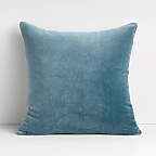 View Aqua 20"x20" Cotton Sari Silk Throw Pillow with Feather Insert - image 10 of 12