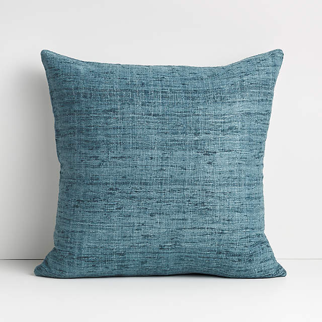 Decorative Blue Lumbar Pillow, Back Support Pillow, Brown Aqua