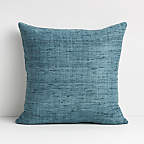 View Aqua 20"x20" Cotton Sari Silk Throw Pillow with Feather Insert - image 1 of 12