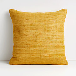 Pillow Decor - Sankara Deep Yellow Silk Throw Pillow 18x18