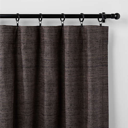 Trevino Deep Brown Cotton Silk Blend Window Curtain Panel 52"x108"