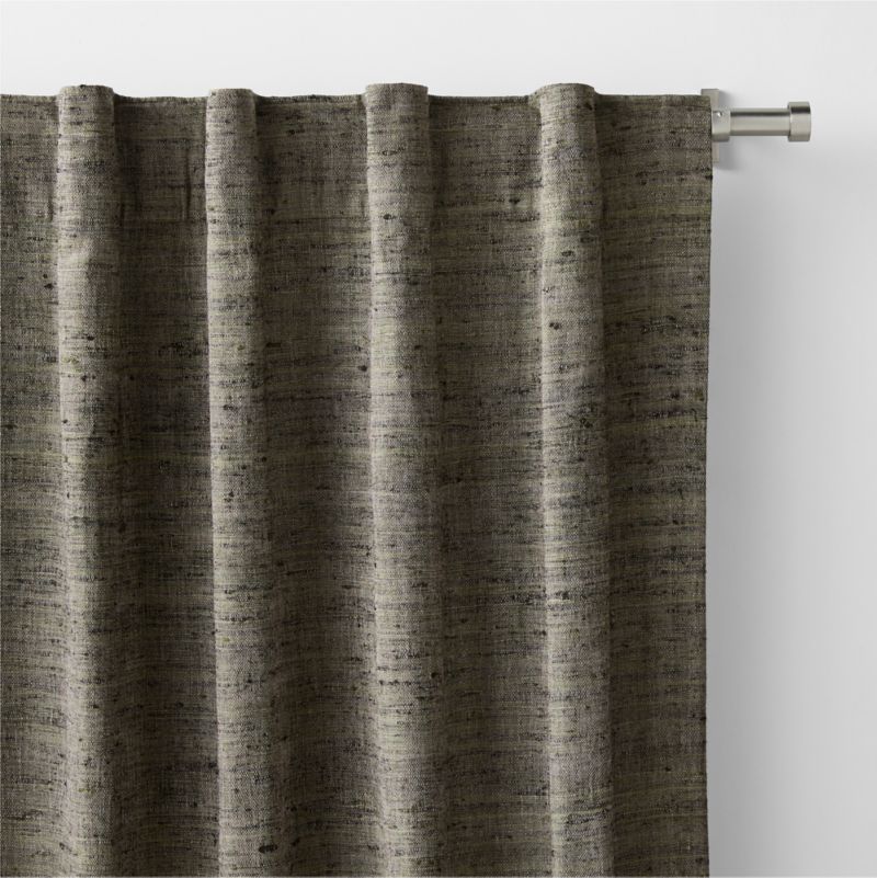 Trevino Burnt Green Cotton Silk Blend Window Curtain Panel 52"x84" - image 2 of 6