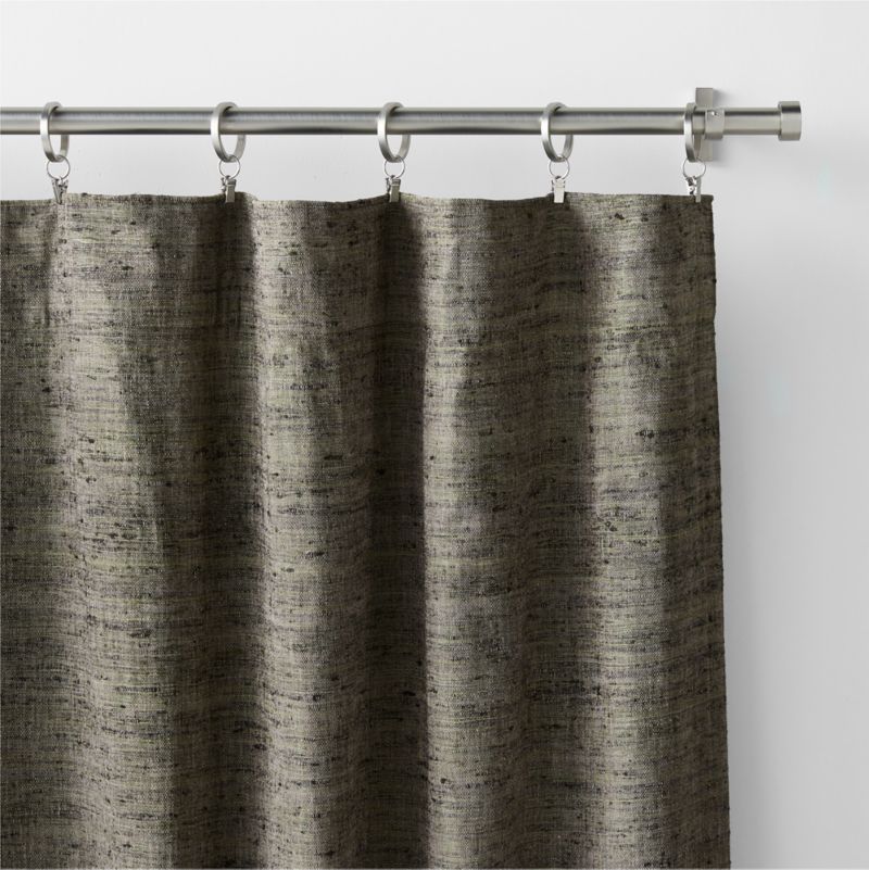 Trevino Burnt Green Cotton Silk Blend Window Curtain Panel 52"x84" - image 1 of 6