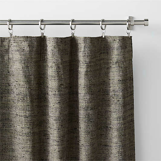 Trevino Burnt Green Cotton Silk Blend Window Curtain Panel