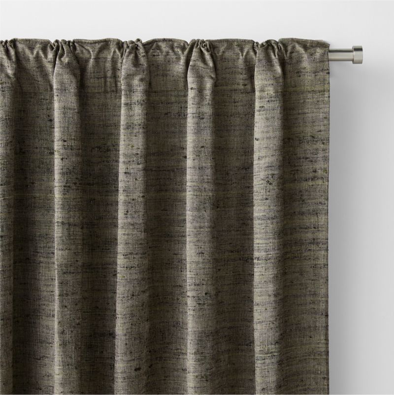 Trevino Burnt Green Cotton Silk Blend Window Curtain Panel 52"x84" - image 3 of 6