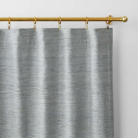 Trevino Mist Blue Cotton Silk Blend Window Curtain Panel 52"x120"