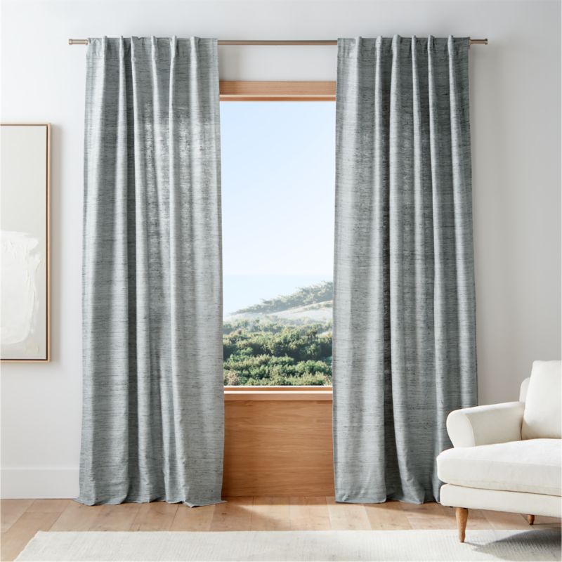 Grey Natural Linen Curtains Living Room Pinch Pleat Drapes – Anady Top