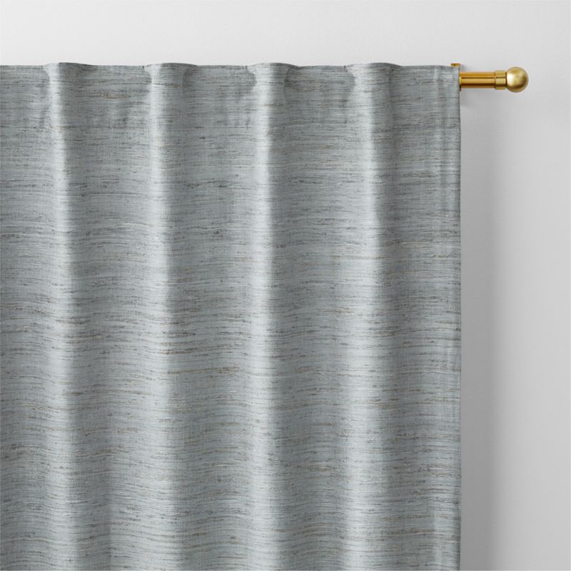 Trevino Mist Blue Cotton Silk Blend Window Curtain Panel 52"x108" - image 2 of 7