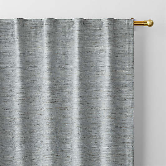 Trevino Mist Blue Cotton Silk Blend Window Curtain Panel 52"x120"