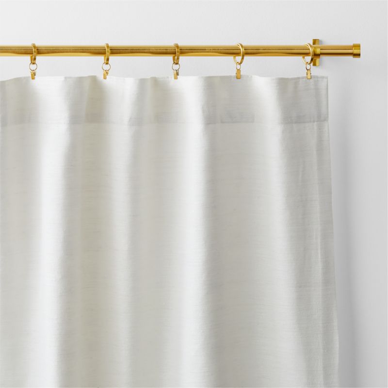 Trevino Crisp White Cotton Silk Blend Window Curtain Panel 52x84