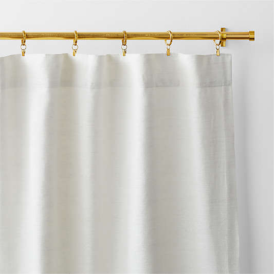 Trevino Crisp White Cotton Silk Blend Window Curtain Panel 52"x120"