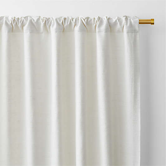 Trevino Crisp White Cotton Silk Blend Window Curtain Panel 52"x120"