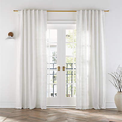 Trevino Crisp White Cotton Silk Blend Window Curtain Panel 52x84