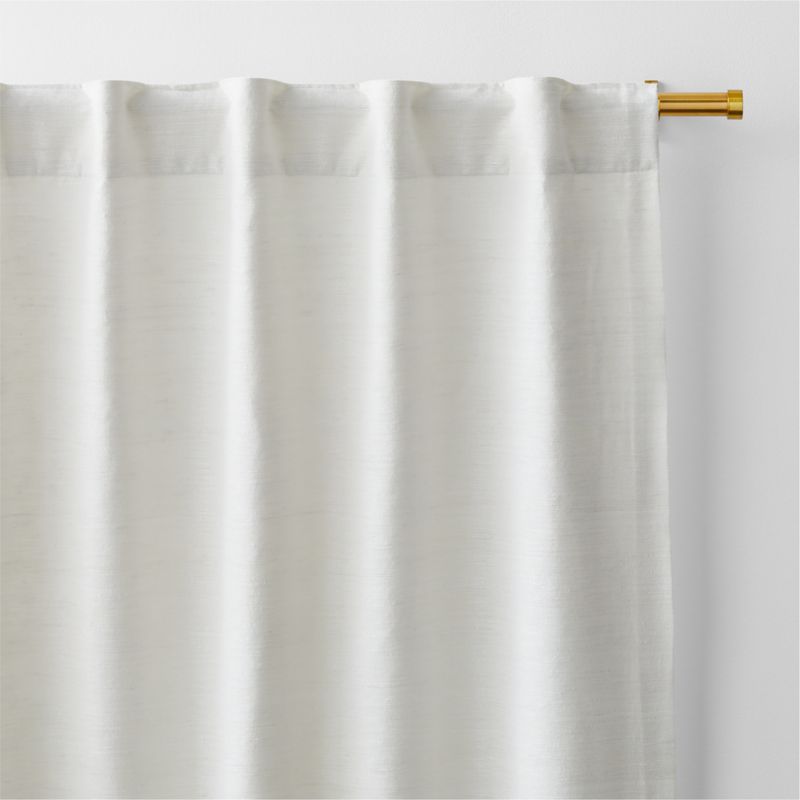 Trevino Crisp White Cotton Silk Blend Window Curtain Panel 52"x96" - image 3 of 8