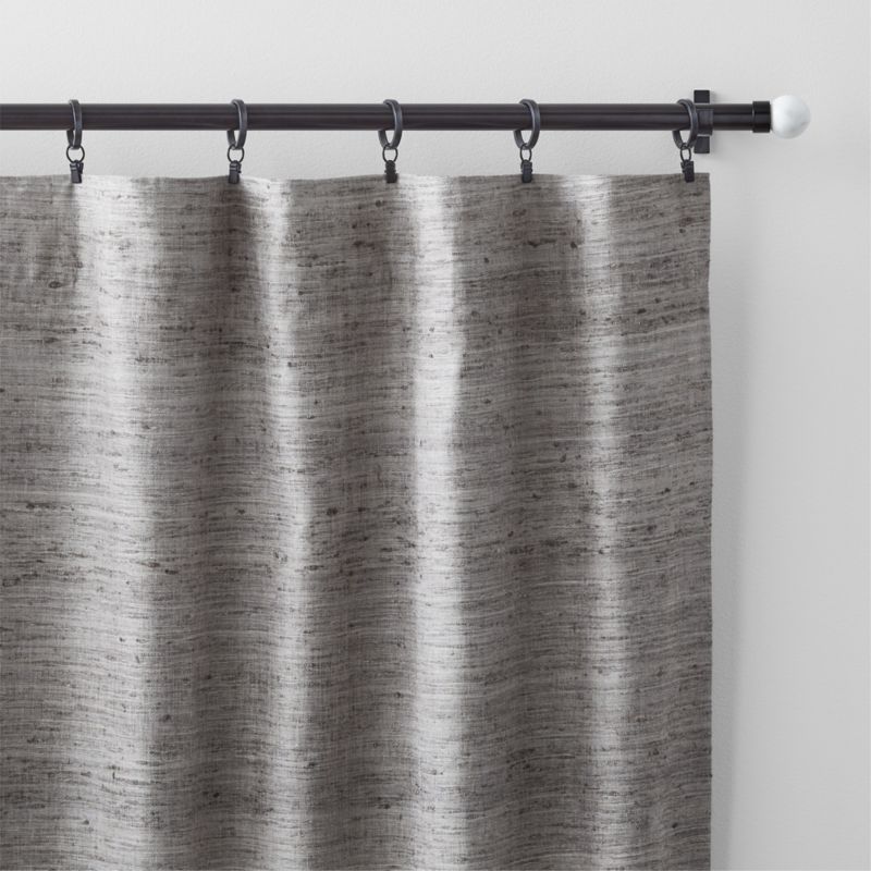 Trevino Pebble Grey Cotton Silk Blend Window Curtain Panel 52"x96" - image 4 of 8