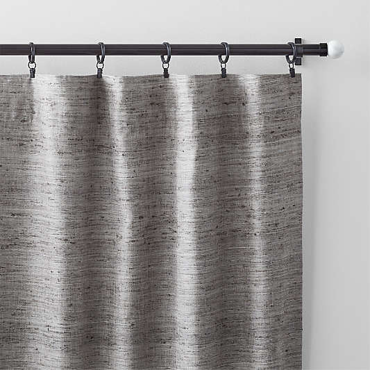 Trevino Pebble Grey Cotton Silk Blend Window Curtain Panel 52"x84"