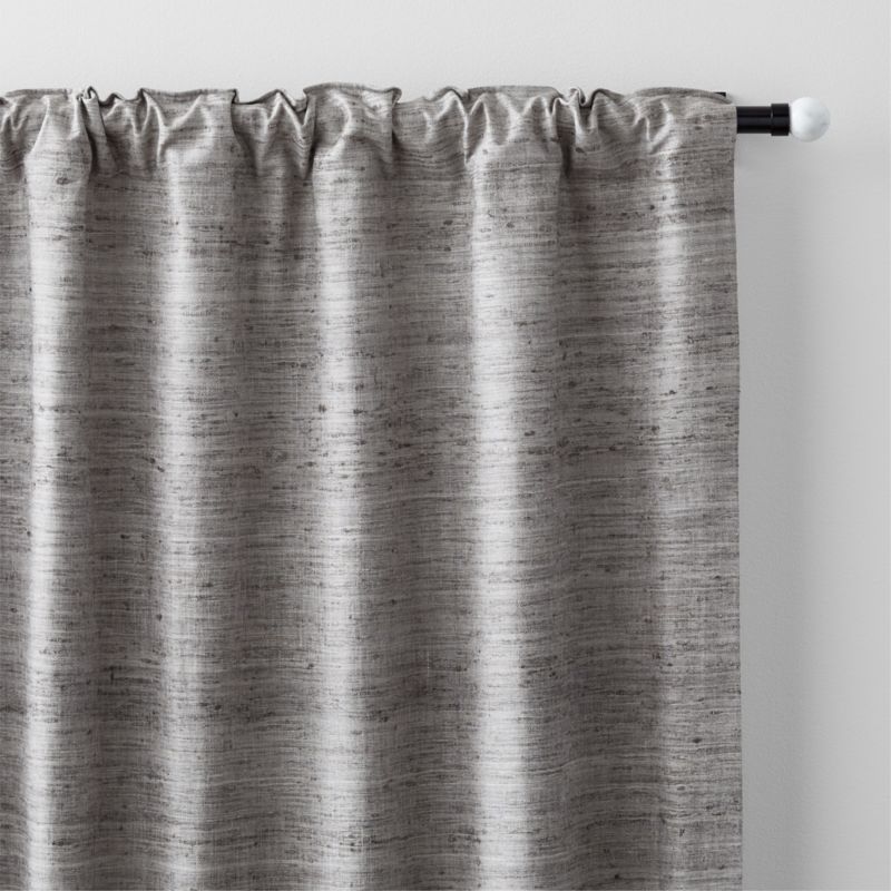 Trevino Pebble Grey Cotton Silk Blend Window Curtain Panel 52"x96" - image 5 of 8