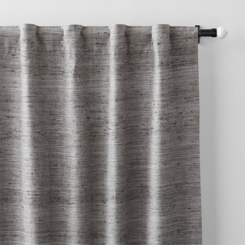 Trevino Pebble Grey Cotton Silk Blend Window Curtain Panel 52"x96" - image 3 of 8