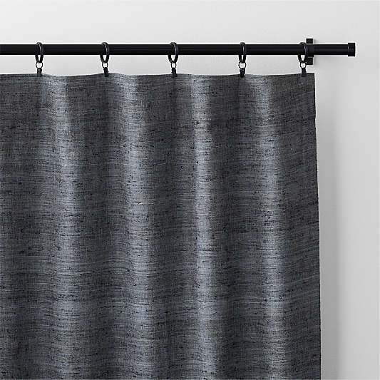 Trevino Storm Grey Cotton Silk Blend Window Curtain Panel 52"x84"