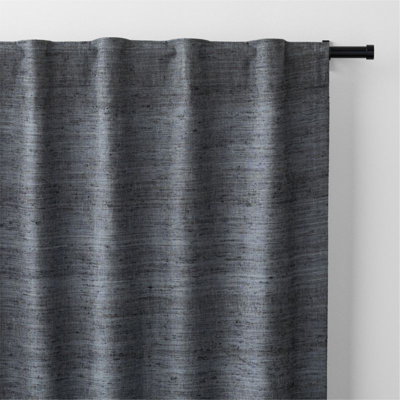 Trevino Storm Grey Cotton Silk Blend Window Curtain Panel 52"x96" - image 5 of 10