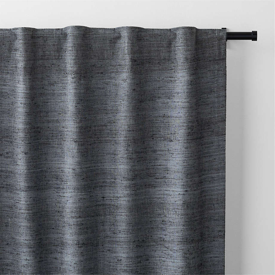 Trevino Crisp White Cotton Silk Blend Window Curtain Panel 52x108