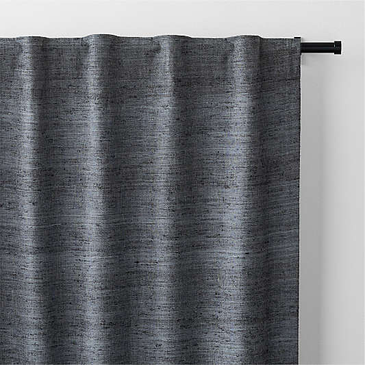 Trevino Storm Grey Cotton Silk Blend Window Curtain Panel 52"x84"