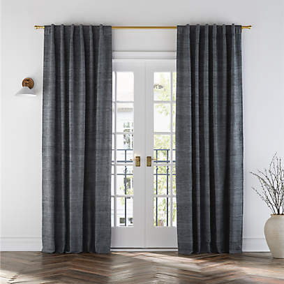 Mist Blue Sheer Linen Window Curtain Panel 52x108