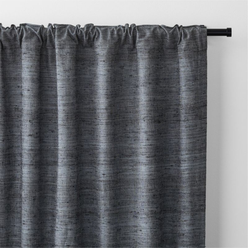 Trevino Storm Grey Cotton Silk Blend Window Curtain Panel 52"x96" - image 7 of 10