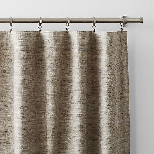 Trevino Warm Beige Cotton Silk Blend Window Curtain Panel 52"x108"