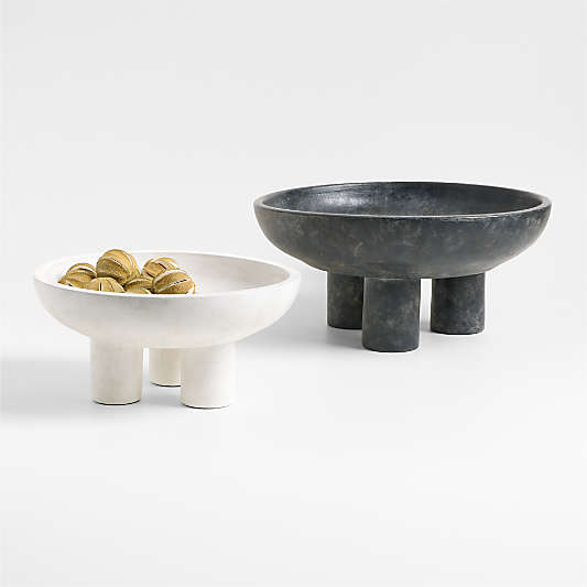 Black Tri-Footed Ceramic Centerpiece Bowl 16"
