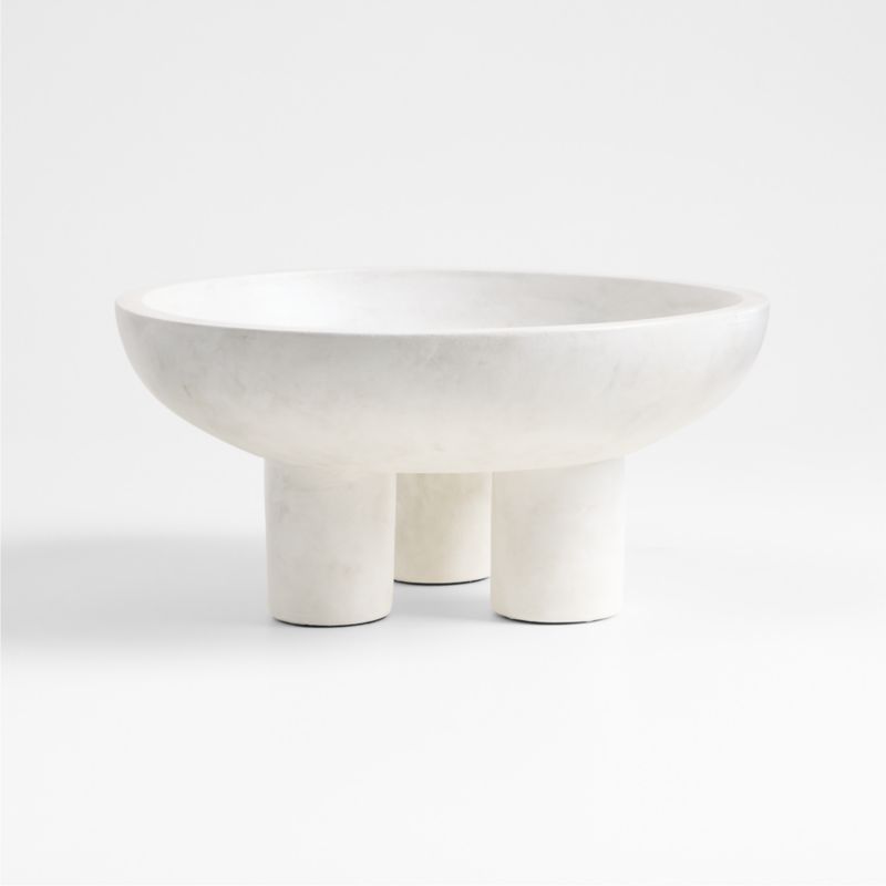 White Tri-Footed Ceramic Centerpiece Bowl 12" - image 9 of 12