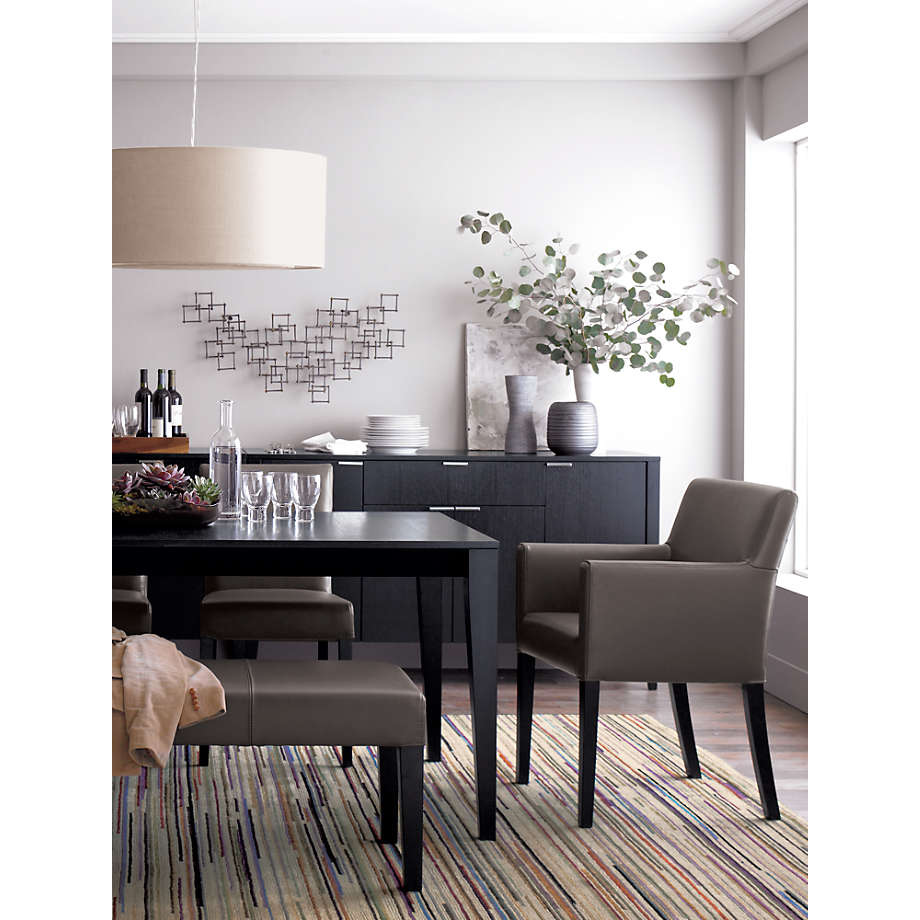 crate and barrel leather dining room chairs