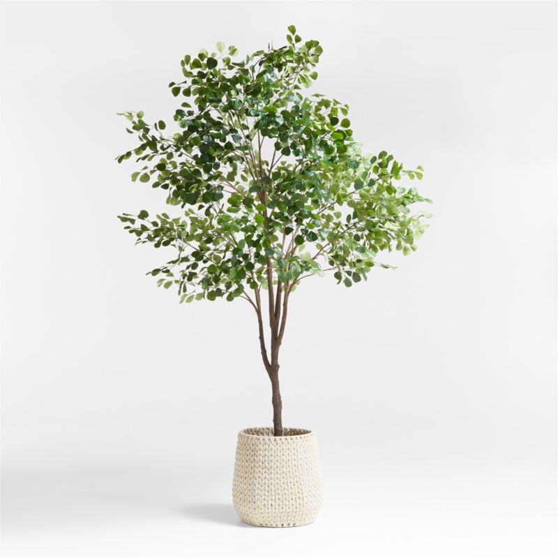 Potted Faux Triangle Ficus Tree 9'