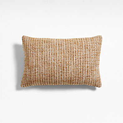 View Tricote Tweed 22x15 Copper Yellow Multi Throw Pillow with Down-Alternative Insert by Athena Calderone details