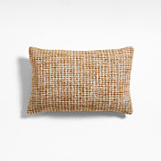 Tricote Tweed 22"x15" Copper Yellow Multi Throw Pillow Cover by Athena Calderone