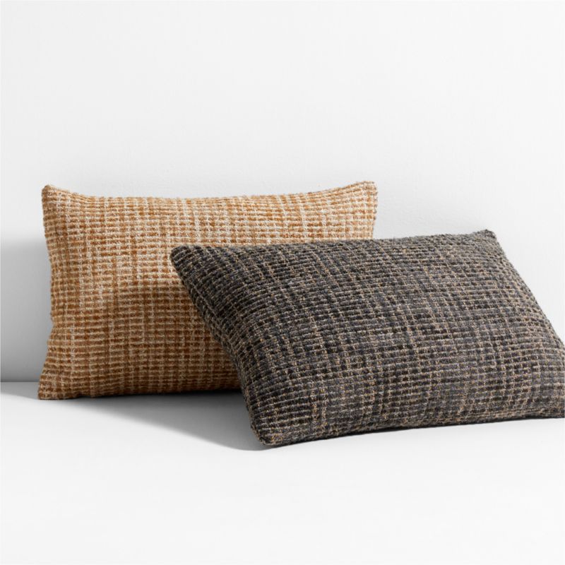 Tricote Tweed 22"x15" Smoke Grey Multi Throw Pillow with Down-Alternative Insert by Athena Calderone - image 1 of 5