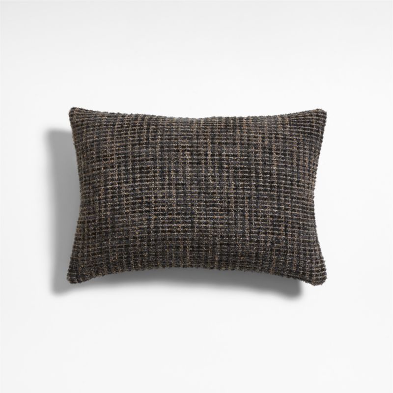 Tricote Tweed 22"x15" Smoke Grey Multi Throw Pillow with Down-Alternative Insert by Athena Calderone - image 0 of 5