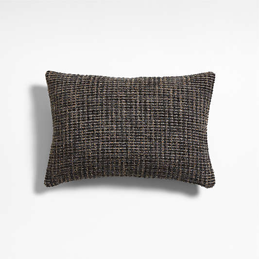 Tricote Tweed 22"x15" Smoke Grey Multi Throw Pillow by Athena Calderone