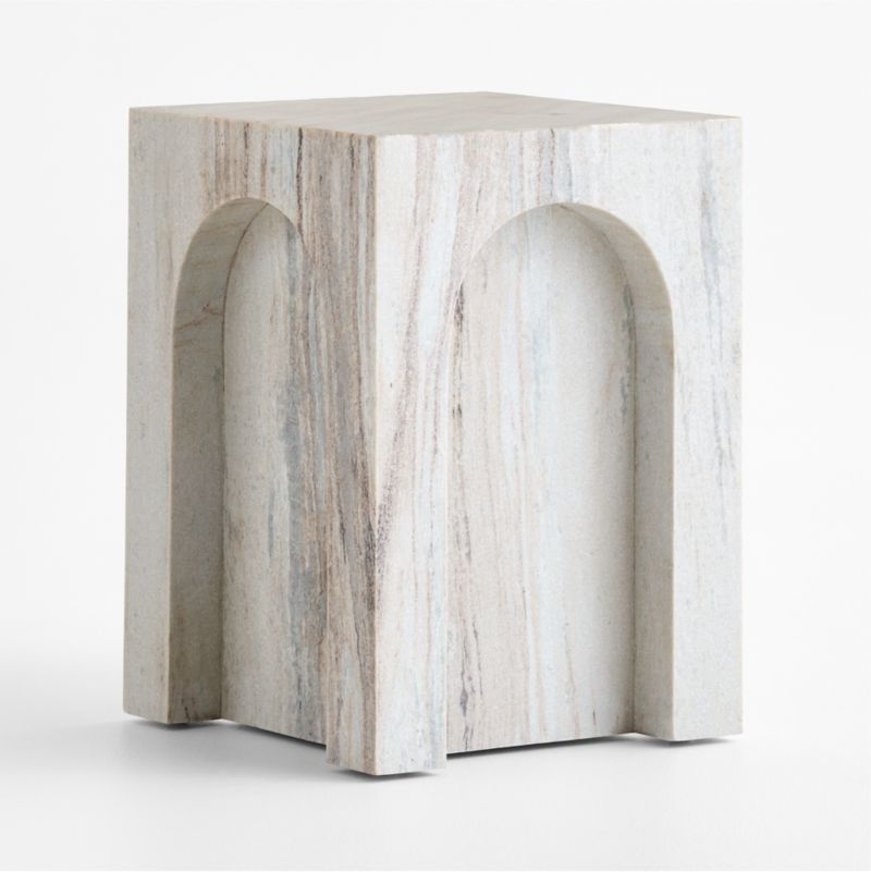Triomphe Marble Square Side Table - image 9 of 13